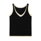 Two fake V-neck sleeveless tank tops with contrasting colors