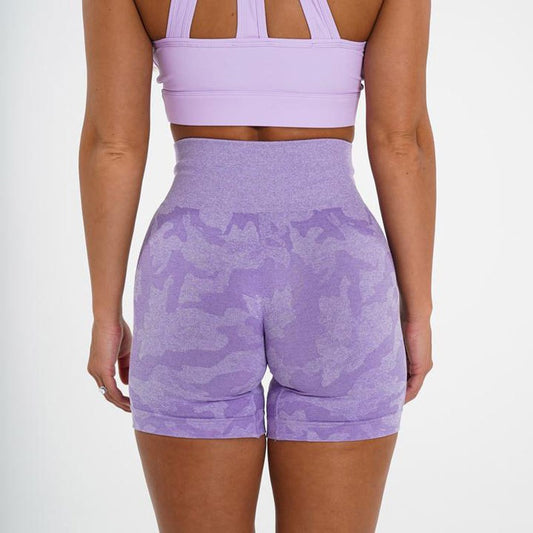 Camo Jacquard Fitness Shorts Camo Yoga Shorts Seamless Camo Shorts