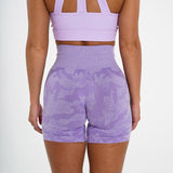 Camo Jacquard Fitness Shorts Camo Yoga Shorts Seamless Camo Shorts