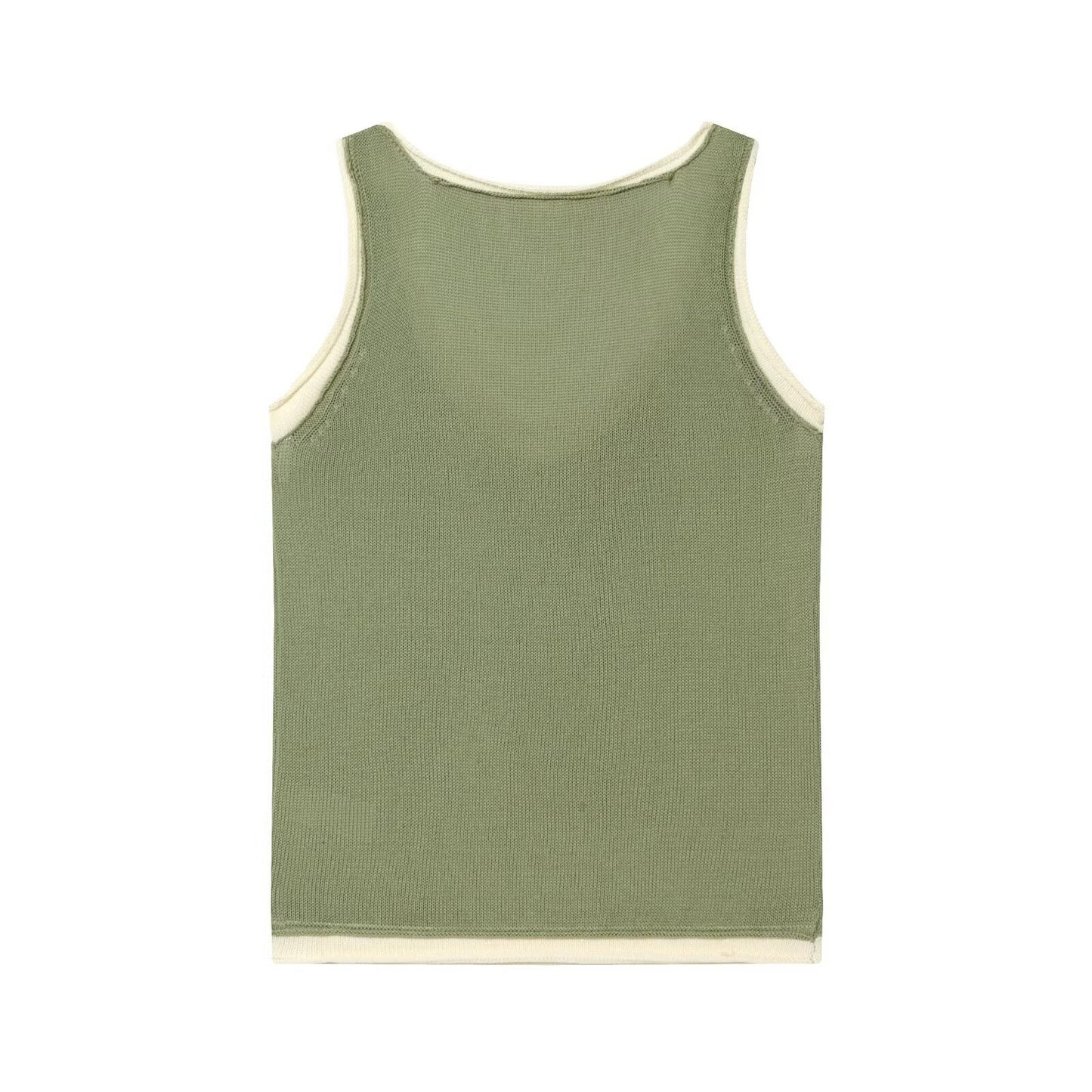 Two fake V-neck sleeveless tank tops with contrasting colors