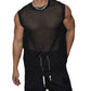 Sleeveless T-shirt fitness mesh camisole top
