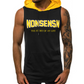 Summer Men Fitness Hoodies Tank Tops Sleeveless Bodybuilding Tee Shirt Fashion Stringer Male Workout Hooded Vest Sportswear