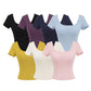Fitness yoga wearing short sleeved T-shirt