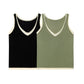 Two fake V-neck sleeveless tank tops with contrasting colors