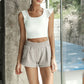 Yoga Top Short Sleeve Fitness T Shirt Women Breathable Running Training Sport T-shirt Lotus leaf Gym Fitness Tops