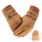 Men's Winter Gloves Suede Warm Split Finger Gloves Outdoor Sport Driving Buckle Design Male Touch Screen Mittens