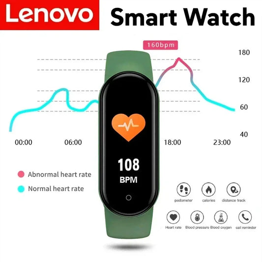 Lenovo Smart band Watch Movement Step count Bluetooth Synchronous Phone Information Waterwroof Smartwatch For Men Women Student