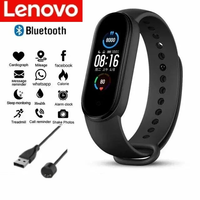 Lenovo Smart band Watch Movement Step count Bluetooth Synchronous Phone Information Waterwroof Smartwatch For Men Women Student