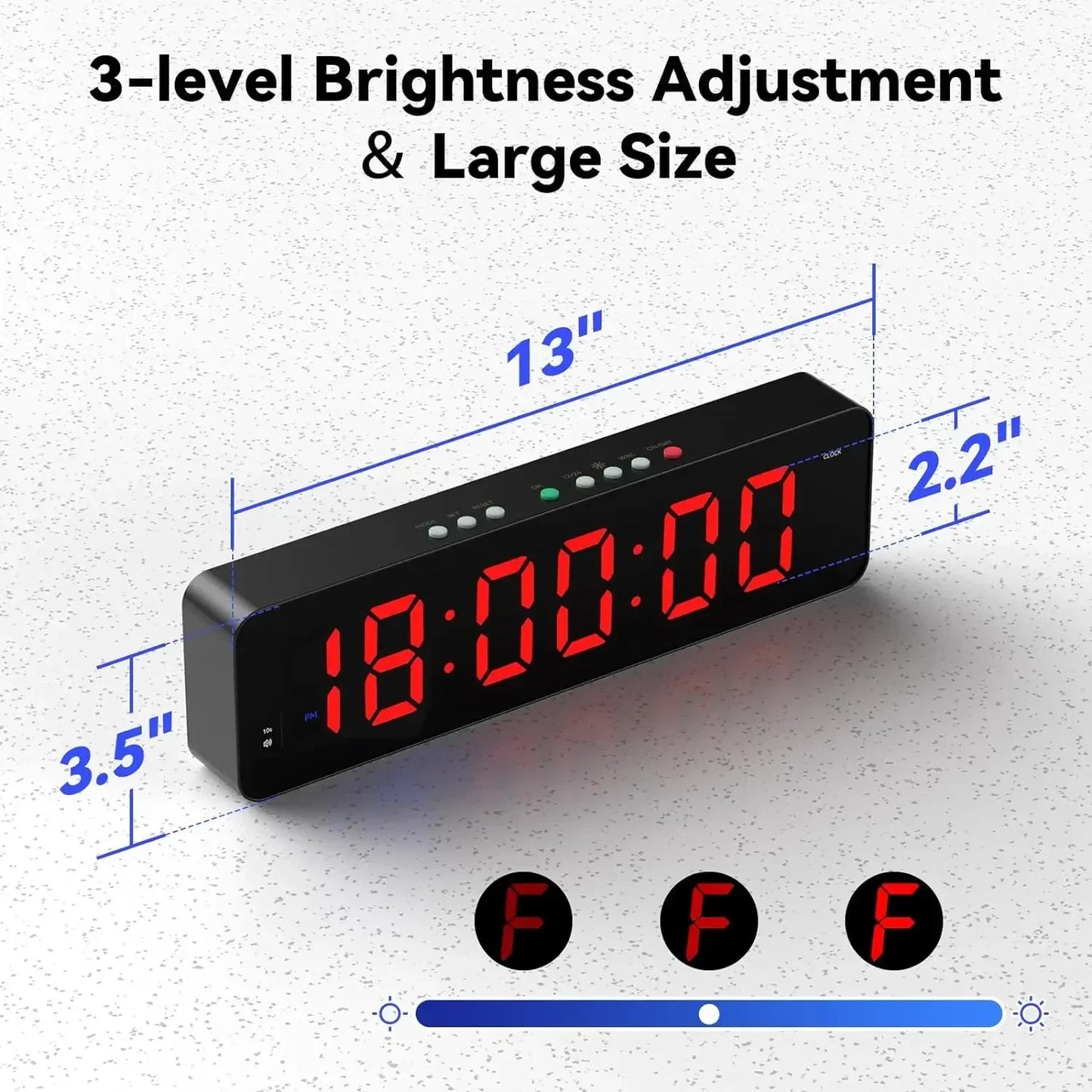 Remote Gym Timer 2 inch Ultra-Clear Interval Time Timers with LED Countdown/Up Wall Clock Battery Power Fitness Timer Stopwatch